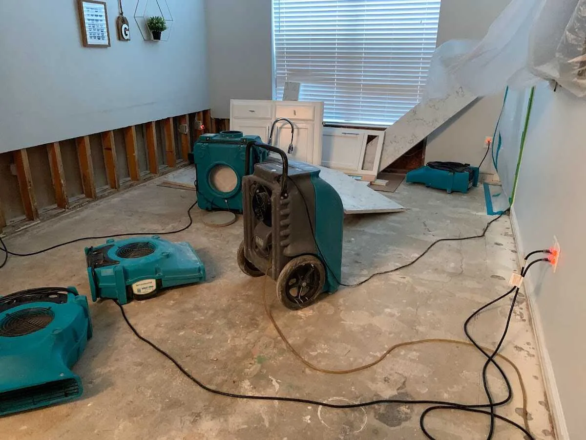 Dehumidifier in flood-cut room for Water Extraction & Removal in West Vero Corridor